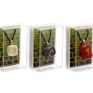 Rune Stone Crystal Pendant Necklace (3cm) (1 Rune Stone Per Gift Box)