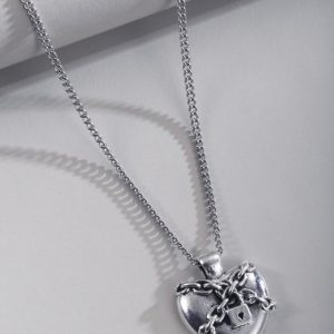 Silver Chain And Heart Pendant