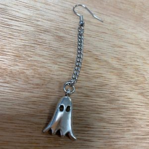 img_7865 Skull Ghost Fashion Earrings (Unisex) (Alloy) (Silver)