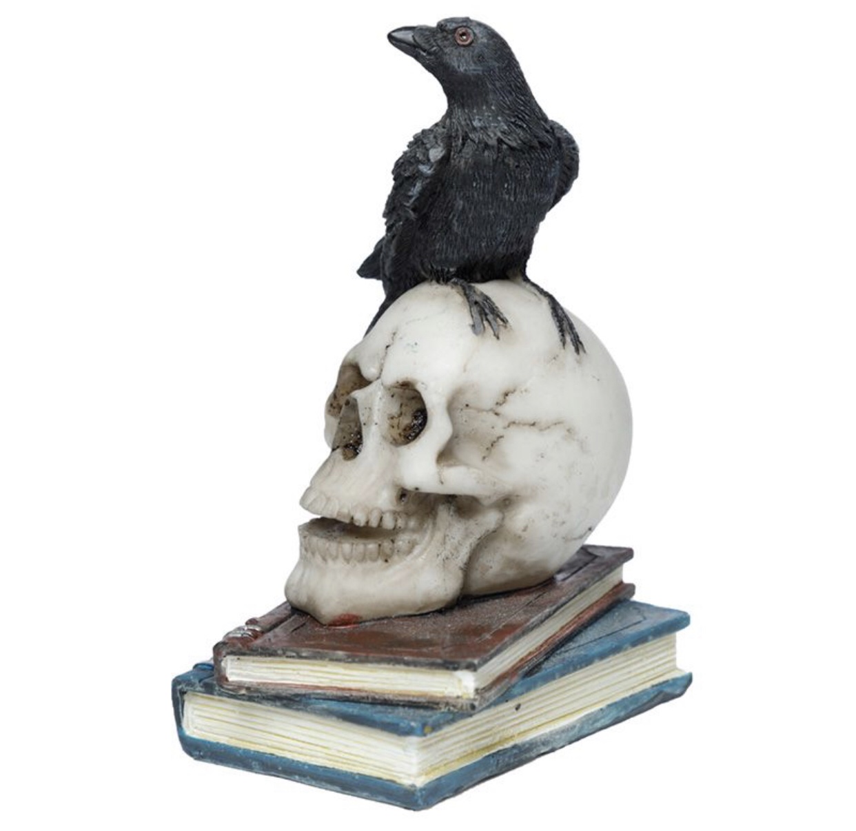 Crow Raven Standing on Skull & Books Ornament (10cm) - Image 4