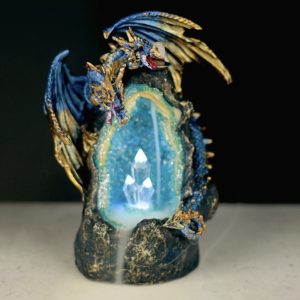 Dragon with Crystal Cave LED Backflow Incense Burner Ornament 18cm