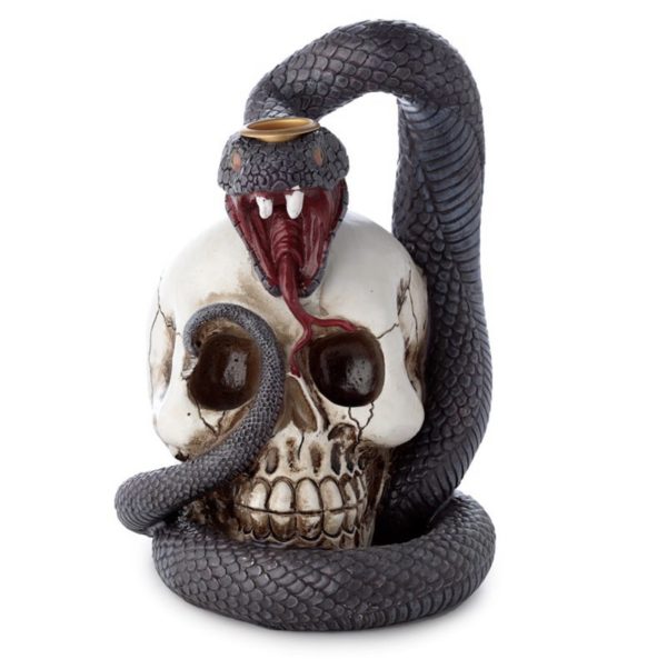 Snake & Skull Backflow Incense Burner Ornament (17cm) - Image 2