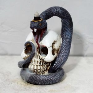Snake & Skull Backflow Incense Burner Ornament (17cm)