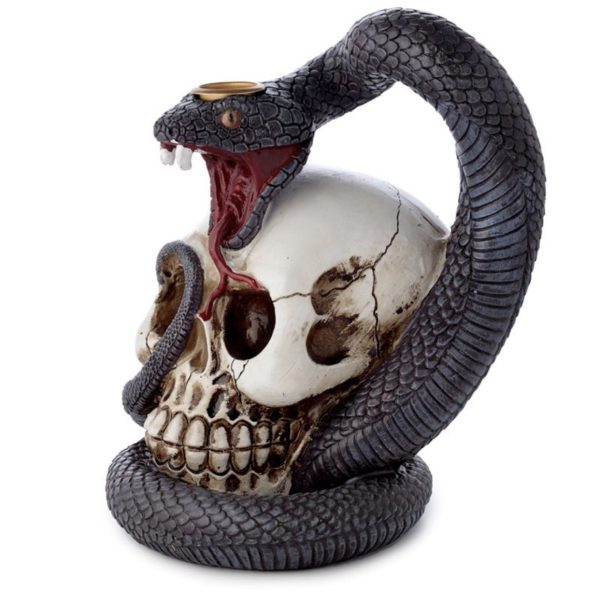Snake & Skull Backflow Incense Burner Ornament (17cm) - Image 6