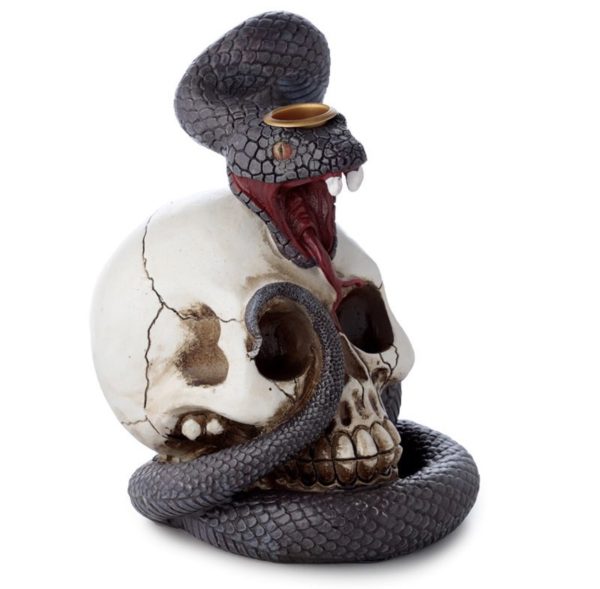 Snake & Skull Backflow Incense Burner Ornament (17cm) - Image 4