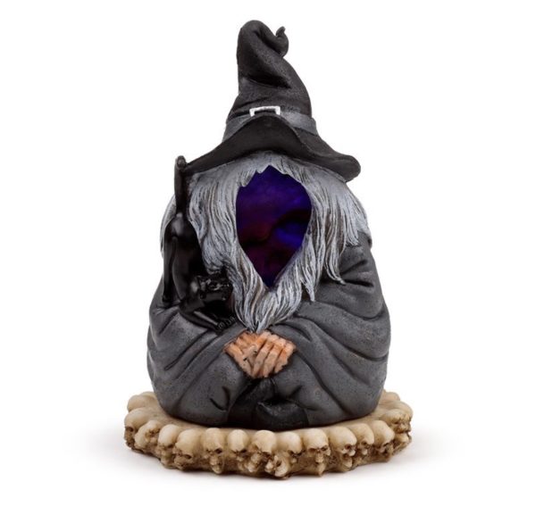Dark Wizard & Black Cat LED Incense Cone Burner Ornament (17cm) - Image 2