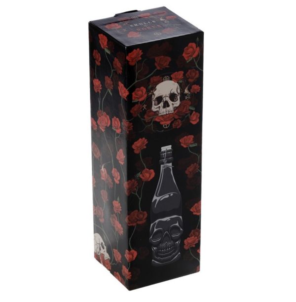 Skulls & Roses Clear Glass Skull Shaped Water Bottle (1L) (31.5cm) - Image 2