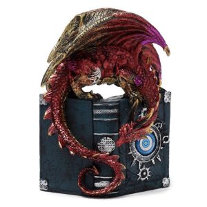 Enchanted Nightmare All Seeing Book Fire Dragon Ornament (19cm)