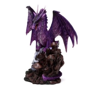 Enchanted Nightmare Amethyst Spirit of the Forest Skull Dragon Ornament (21cm)