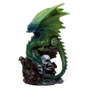 Enchanted Nightmare Emerald Spirit of the Forest Skull Dragon Ornament