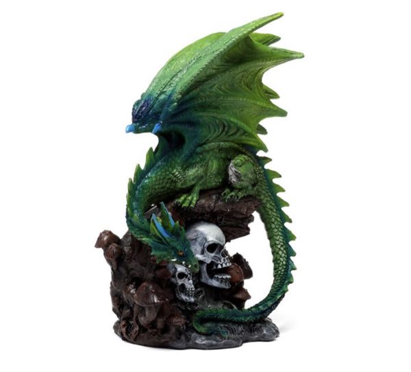 Enchanted Nightmare Emerald Spirit of the Forest Skull Dragon Ornament