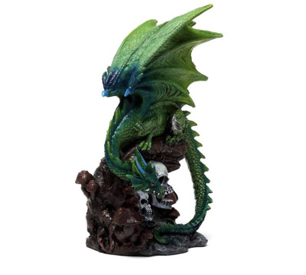 Enchanted Nightmare Emerald Spirit of the Forest Skull Dragon Ornament - Image 6
