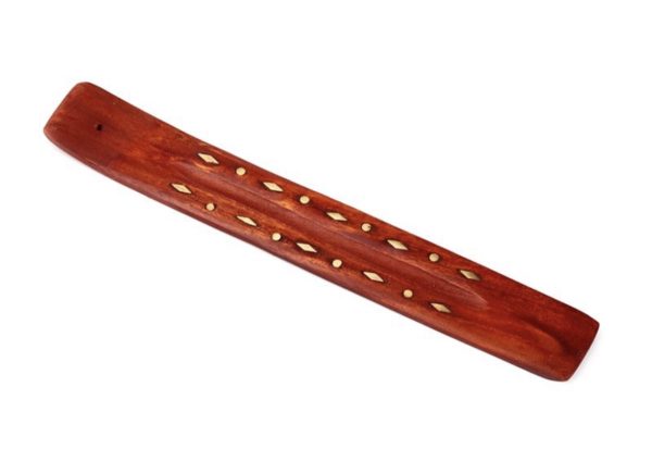 Mango Wood Ashcatcher Incense Stick Burner Diamonds Inlay (0.5cm)