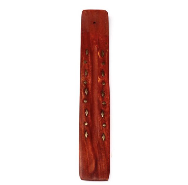 Mango Wood Ashcatcher Incense Stick Burner Diamonds Inlay (0.5cm) - Image 9