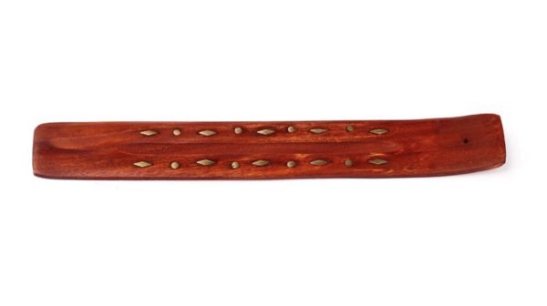 Mango Wood Ashcatcher Incense Stick Burner Diamonds Inlay (0.5cm) - Image 5