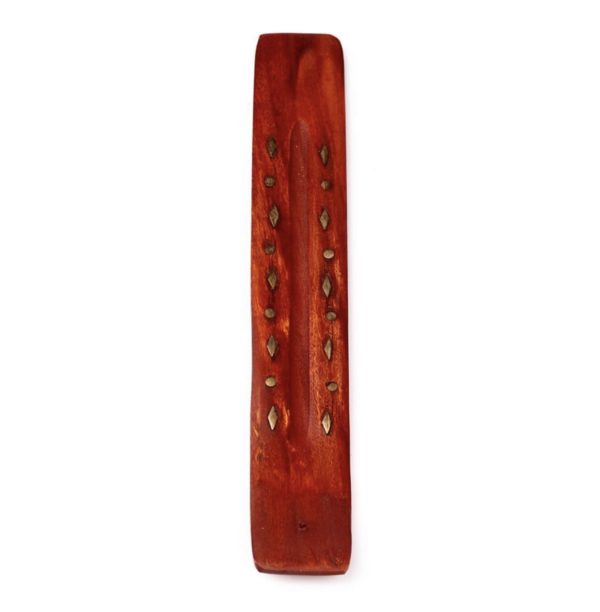 Mango Wood Ashcatcher Incense Stick Burner Diamonds Inlay (0.5cm) - Image 8