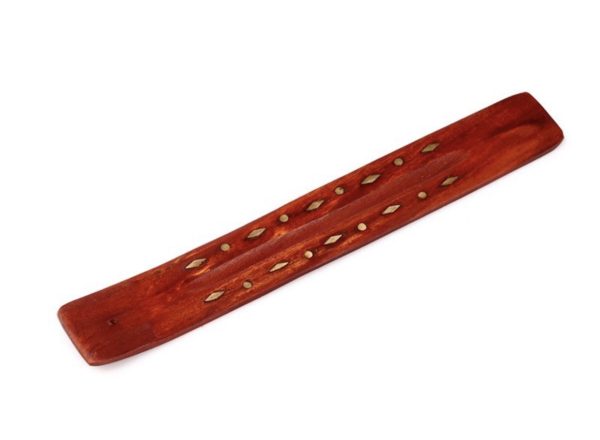 Mango Wood Ashcatcher Incense Stick Burner Diamonds Inlay (0.5cm) - Image 2
