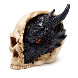 Shadows of Darkness Black Dragon in Skull Ornament (Small) (10cm)