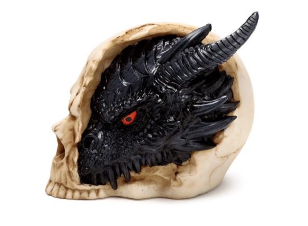 Shadows of Darkness Black Dragon in Skull Ornament (Small) (10cm) - Image 3
