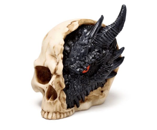 Shadows of Darkness Black Dragon in Skull Ornament (Small) (10cm) - Image 2