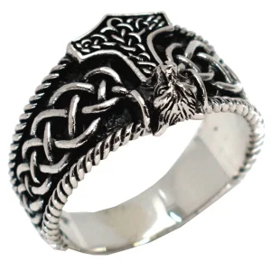 42830 Silver Ring Thor Hammer Celtic (One Size)