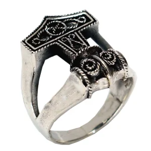 42833 Silver Ring Thor Hammer (One Size)