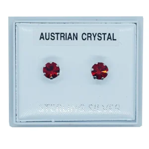 42994 Silver Earrings Stud Light Red (One Size)
