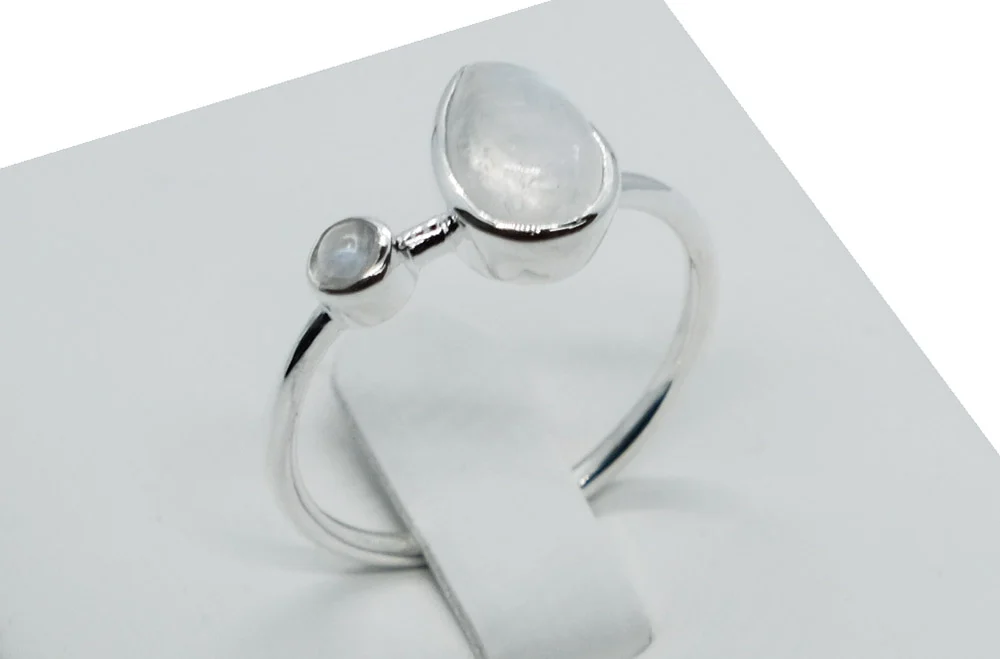 Silver Ring Rainbow Pear Drop (One Size)