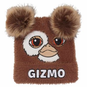 Gremlins© Gizmo Fluffy Beanie Pom Pom (Unisex) (Brown)