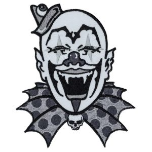 Kreepville Iron On Patch Vamp Clown Grey Patch (9cm)
