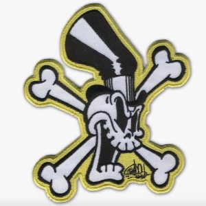 Mad Bones Skull and Crossbones Iron on Embroidered Patch (8cm)