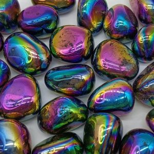Rainbow Aura Smooth Tumble Stone