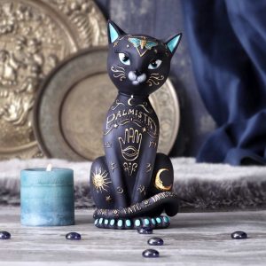 Nemesis Now© Fortune Kitty Palmistry Design Black Cat Ornament 27cm