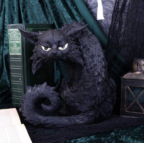Nemesis Now© "Spite" Hunched Scruffy Witches Familiar Black Cat (Black/Yellow) (25.5cm)