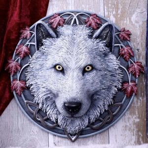 Nemesis Now© Lisa Parker© Guardian of the Fall Wall Plaque Wolf Hanging Decoration Ornament (29cm)