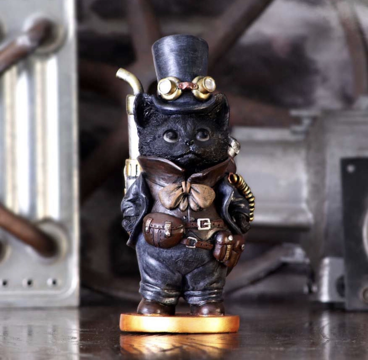 Nemesis Now© Steamsmith's Cat Steampunk Cat Figurine (19.5cm)