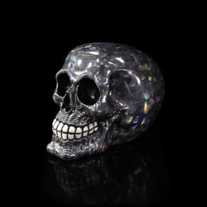 Nemesis Now© Holographic Silver Skull Ornament 16.5cm