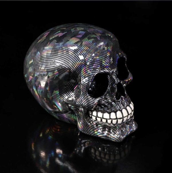 Nemesis Now© Holographic Silver Skull Ornament 16.5cm - Image 2