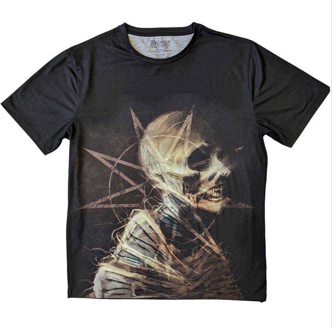 Slipknot© “Slipknot Sublimation Profile” Band T-shirt (Unisex) (Black/Yellow) (Double Sided) - Image 2