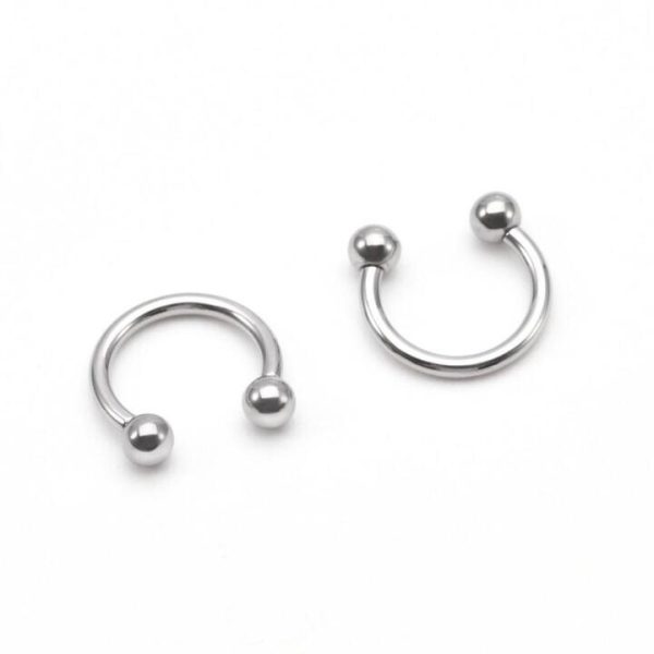 U Shaped Horse Shoe Ring Septum Piercing Round Point (Stainless Steel) - Image 2