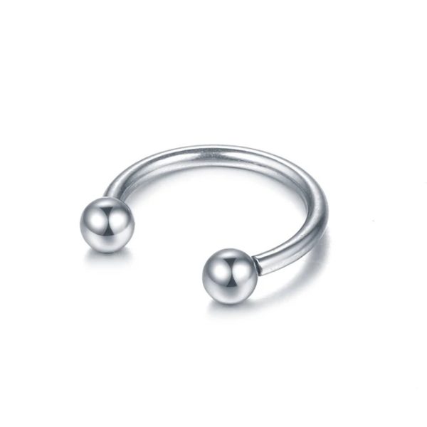 U Shaped Horse Shoe Ring Septum Piercing Round Point (Stainless Steel)