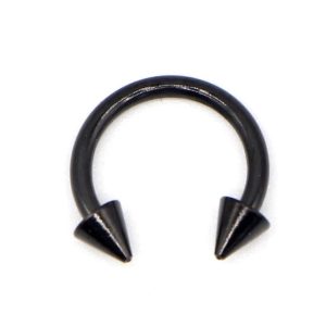 U Shaped Horse Shoe Ring Septum Piercing Sharp Point (Black)