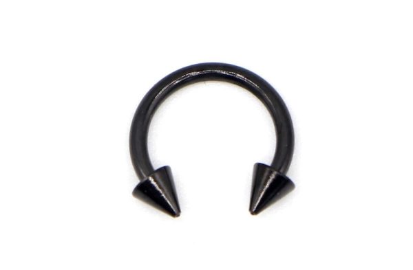 U Shaped Horse Shoe Ring Septum Piercing Sharp Point (Black)