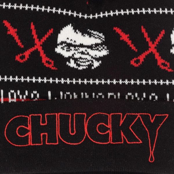 Chucky© Chucky Wanna Play? Pom Beanie (Unisex) (Black/Red) - Image 4