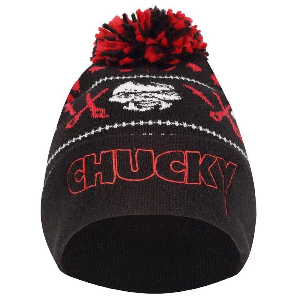 Chucky© Chucky Wanna Play? Pom Beanie (Unisex) (Black/Red) - Image 3