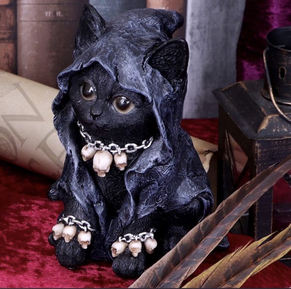 Nemesis Now© "Reapers Feline" Black Kitten With Grey Grim Reaper Cloak (16cm) - Image 2