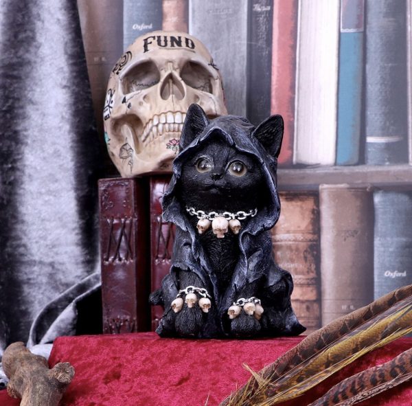 Nemesis Now© "Reapers Feline" Black Kitten With Grey Grim Reaper Cloak (16cm)