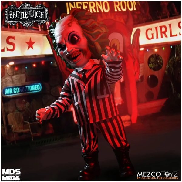 Beetlejuice© MEZCO© 15″ Mega Scale Talking Beetlejuice (15 Inches) (Black/White) - Image 5