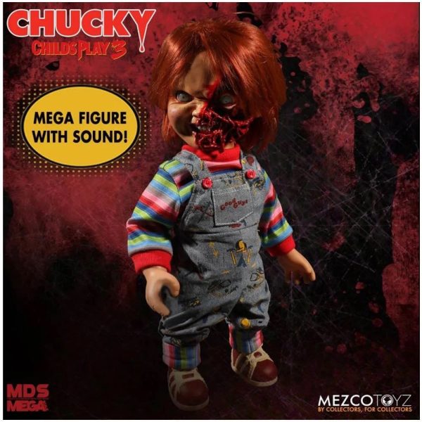 Chucky© MEZCO© Child's Play 3 Pizza Face 15″ Mega Scale Talking Chucky Doll (15 Inches)