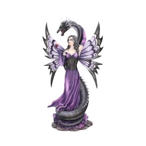 Nemesis Now© “Guardian's Embrace” Fairy Dragon Whisper Rose Empresses (60cm) (Purple)